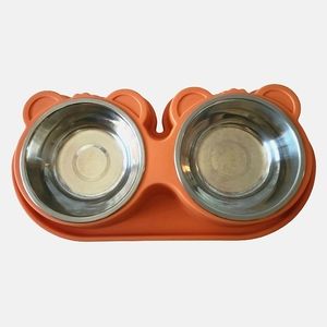 Orange Bear Pet Bowls (2 bowls included)